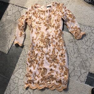 NWT Gorgeous pink & gold Asos Party dress sz 4